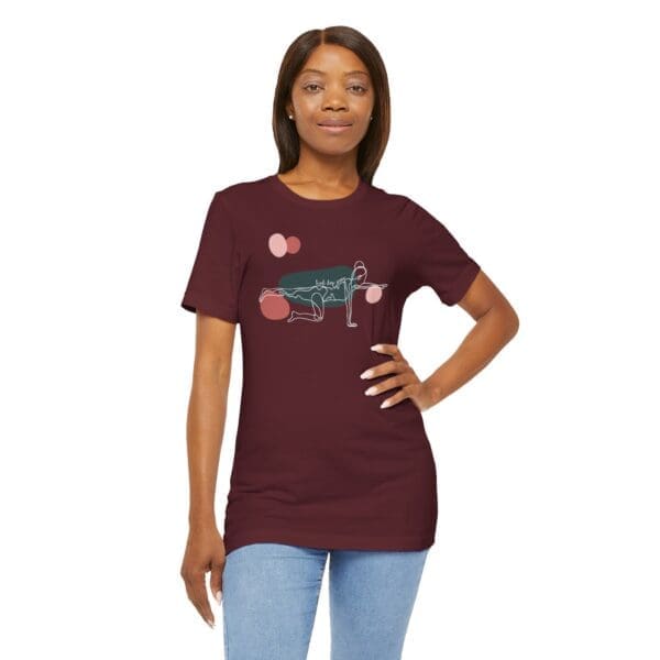 Bird Dog Pose Aesthetic Yoga Lightweight T-Shirt - Light Lines - Image 19