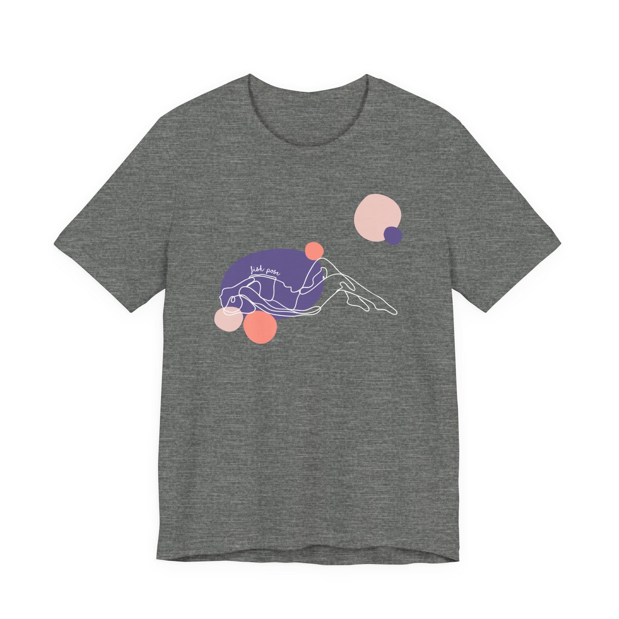 Fish Pose Aesthetic Yoga Lightweight T-Shirt - Light Lines - Image 3