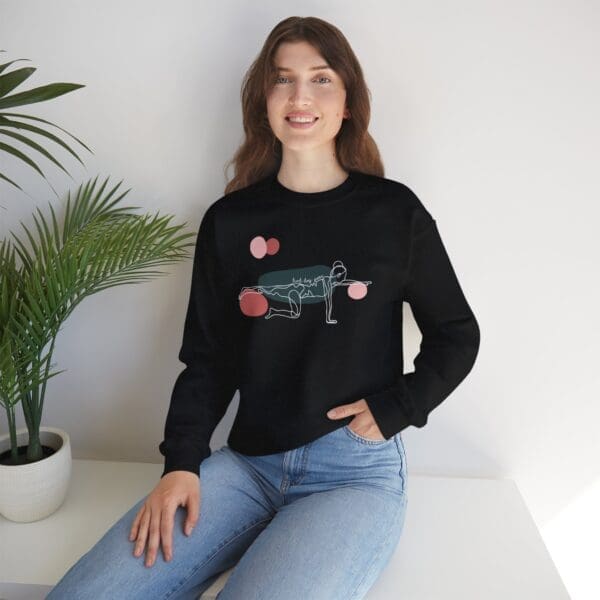 Bird Dog Pose Aesthetic Yoga Crewneck Sweatshirt - Image 14