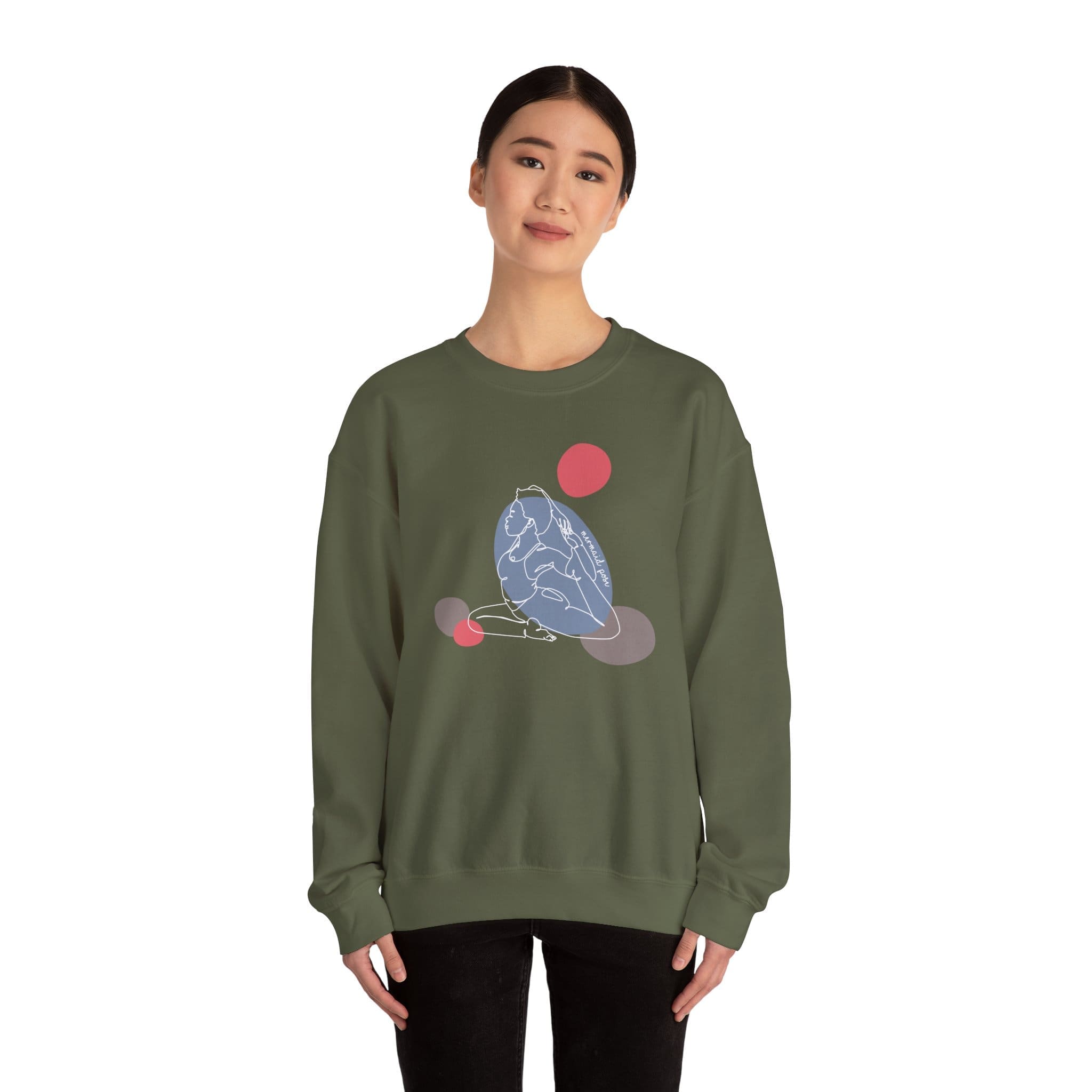 Mermaid Pose Aesthetic Yoga Crewneck Sweatshirt - Image 6