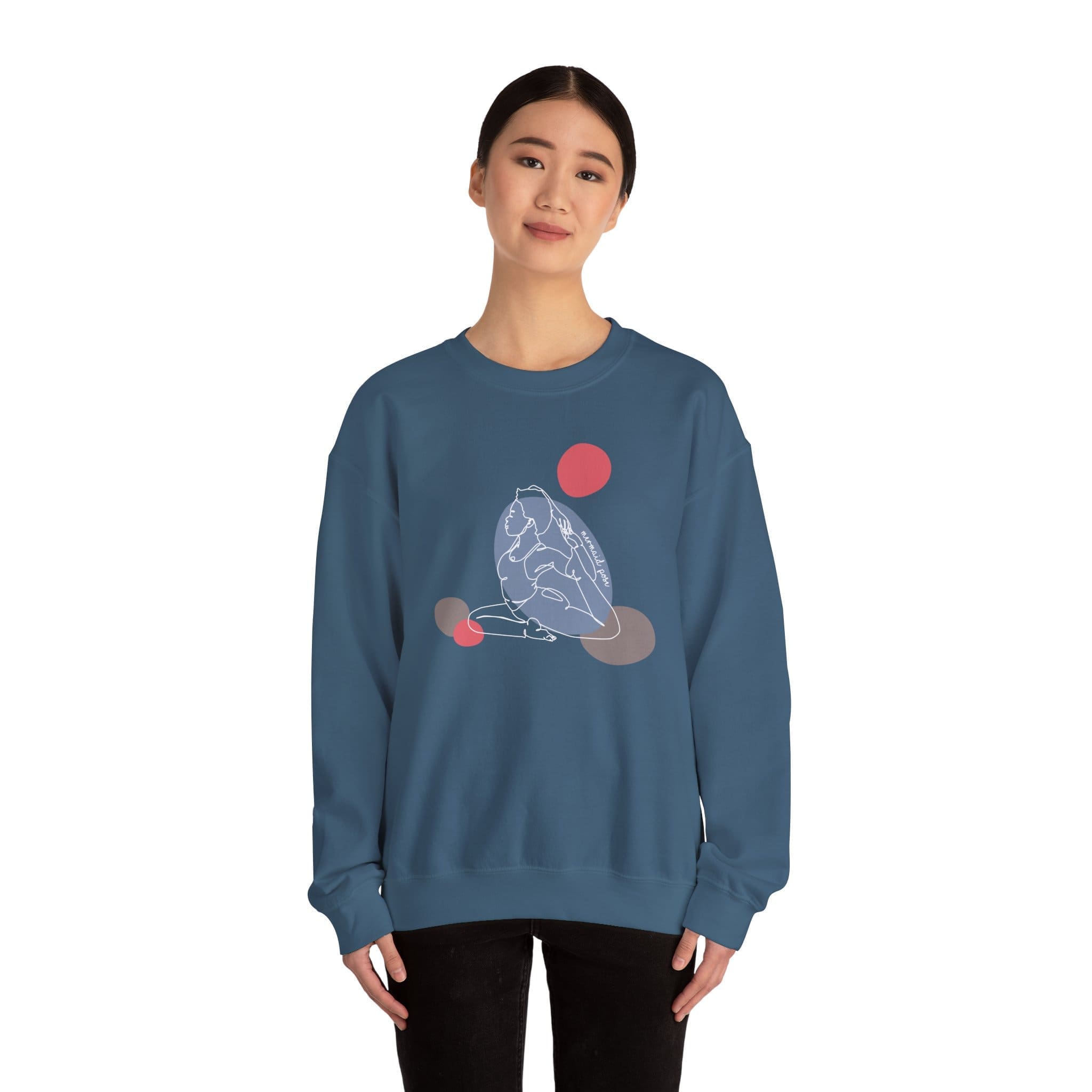 Mermaid Pose Aesthetic Yoga Crewneck Sweatshirt - Image 23