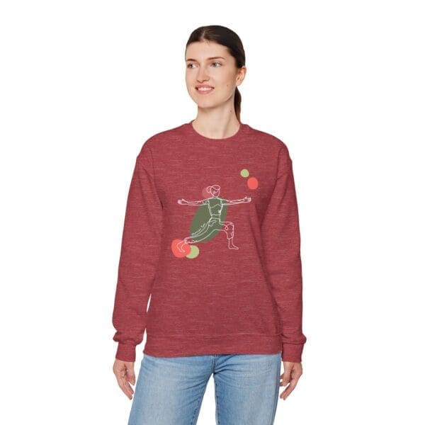 Warrior Two Pose Aesthetic Yoga Crewneck Sweatshirt - Image 6