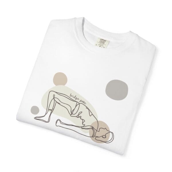 Bridge Pose Aesthetic Yoga Heavyweight T-Shirt - Dark Lines - Image 4