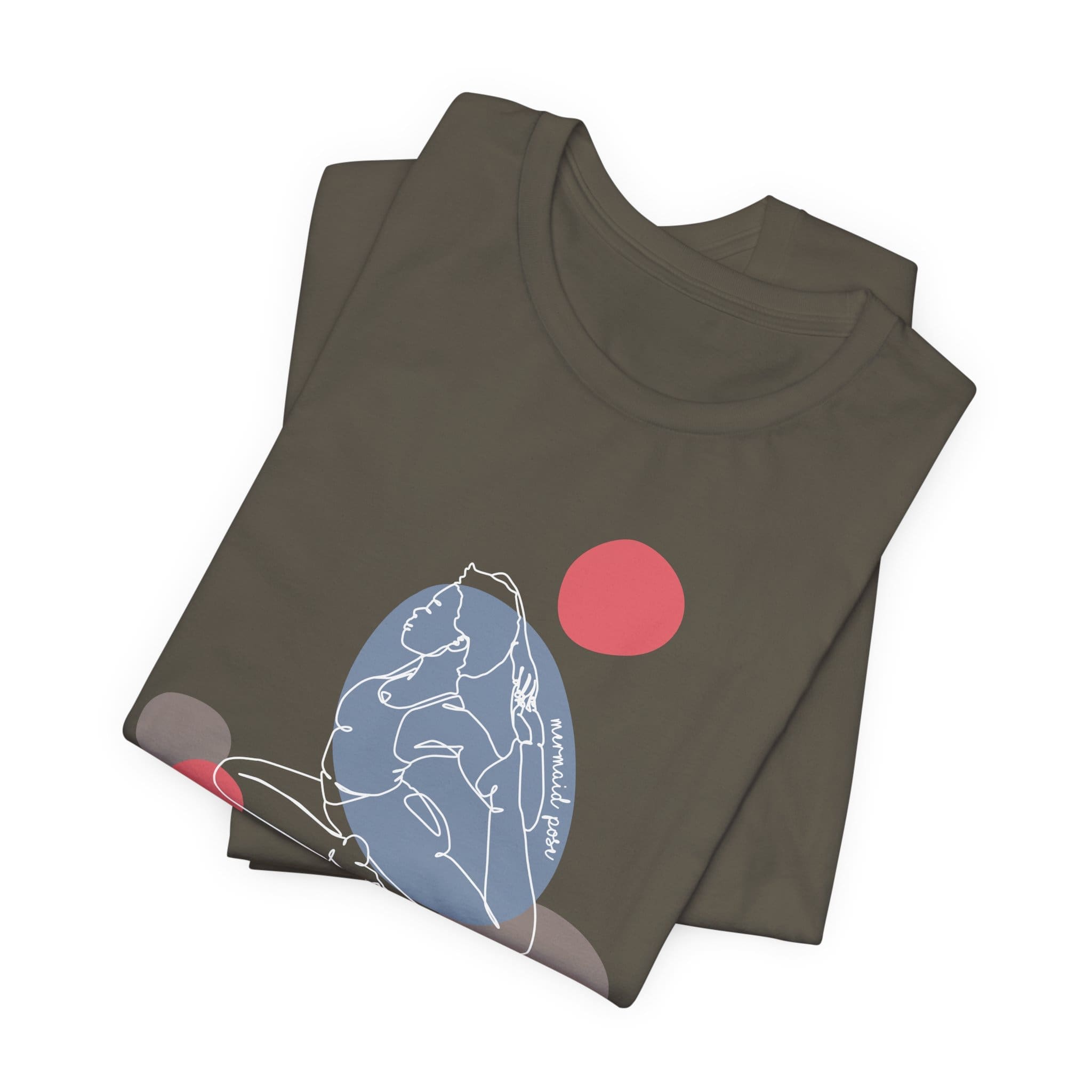 Mermaid Pose Aesthetic Yoga Lightweight T-Shirt - Light Lines - Image 4