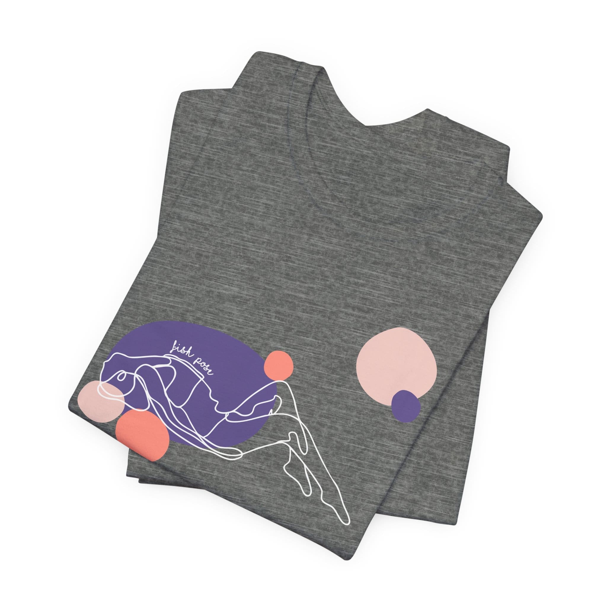 Fish Pose Aesthetic Yoga Lightweight T-Shirt - Light Lines - Image 4