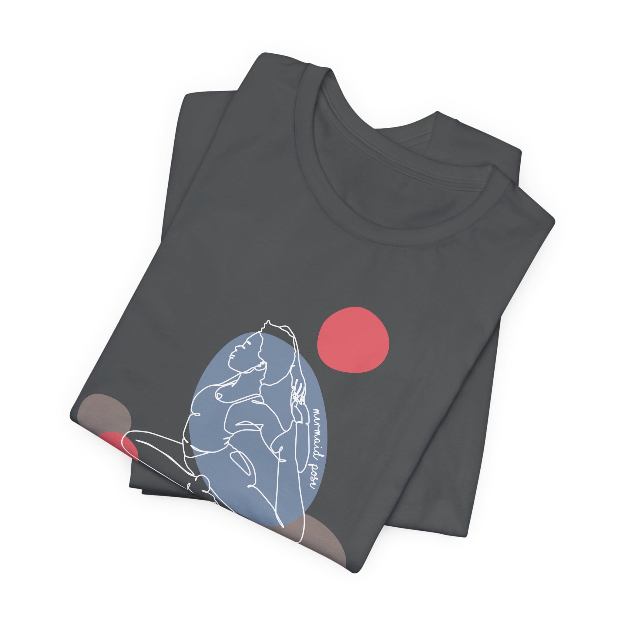 Mermaid Pose Aesthetic Yoga Lightweight T-Shirt - Light Lines - Image 9