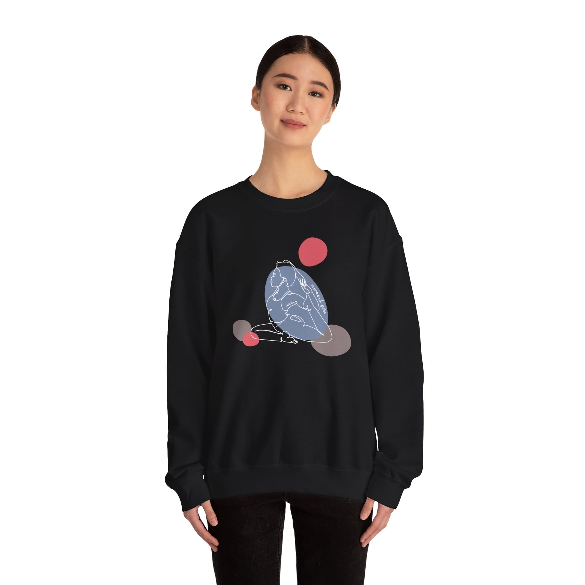 Mermaid Pose Aesthetic Yoga Crewneck Sweatshirt - Image 14