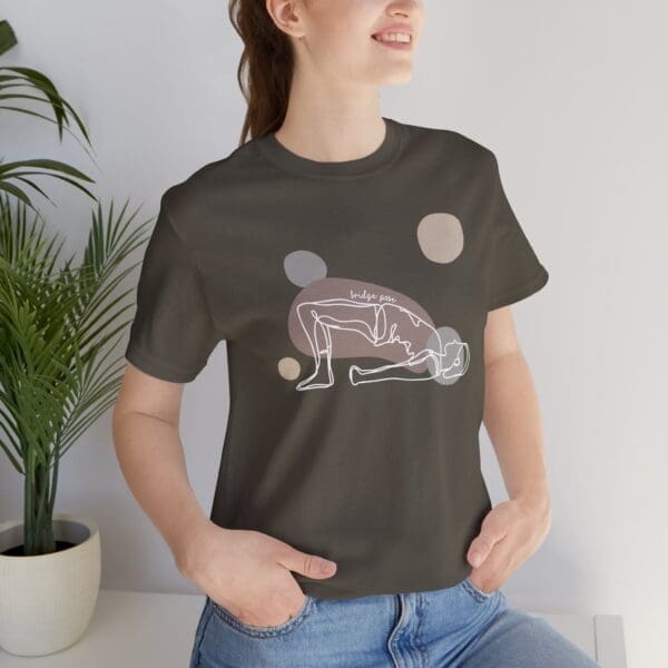 Bridge Pose Aesthetic Yoga Lightweight T-Shirt - Light Lines - Image 7