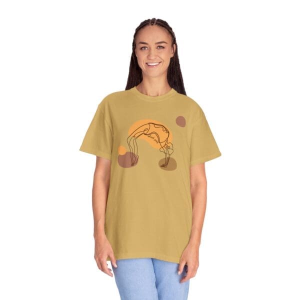 Wheel Pose Aesthetic Yoga Heavyweight T-Shirt - Dark Lines - Image 15