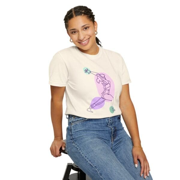 Crescent Lunge Aesthetic Yoga Heavyweight T-Shirt - Dark Lines - Image 10