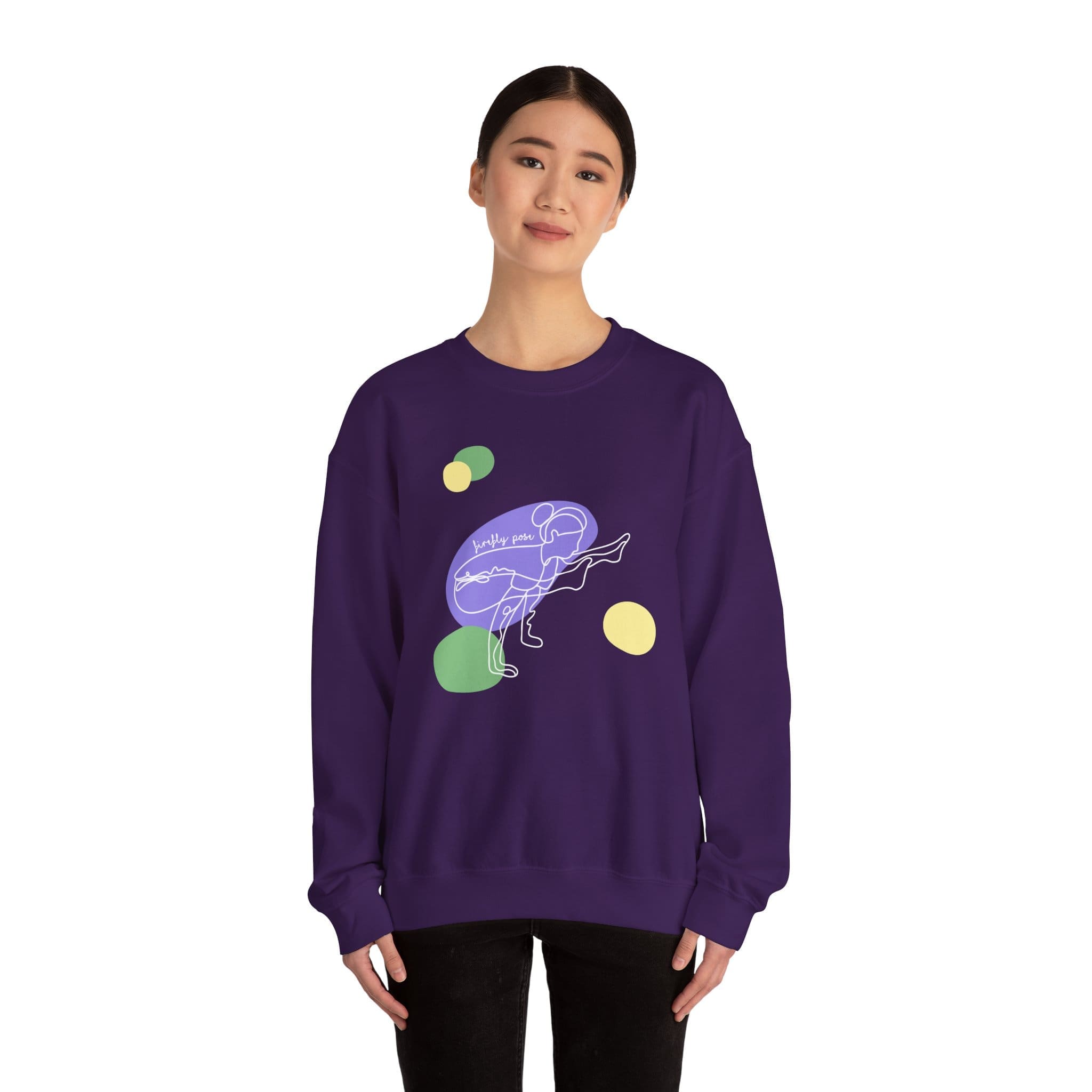 Firefly Pose Aesthetic Yoga Crewneck Sweatshirt - Image 18