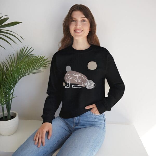 Bridge Pose Aesthetic Yoga Crewneck Sweatshirt - Image 14