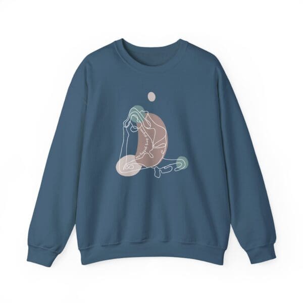 One-Legged King Pigeon Pose Aesthetic Yoga Crewneck Sweatshirt - Image 20