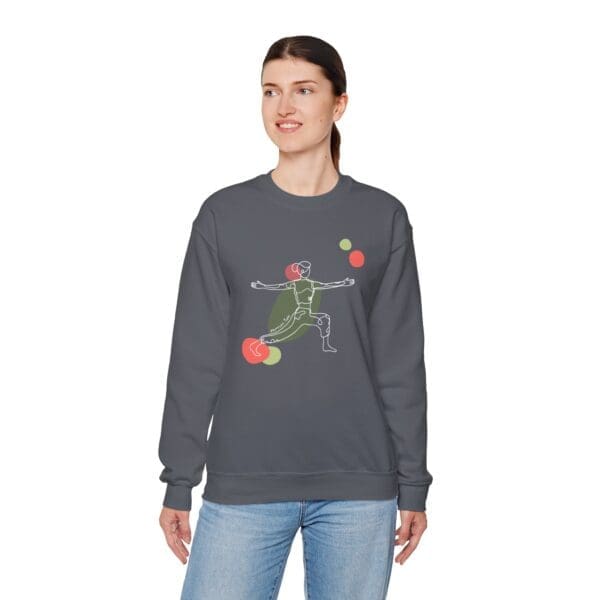 Warrior Two Pose Aesthetic Yoga Crewneck Sweatshirt - Image 10