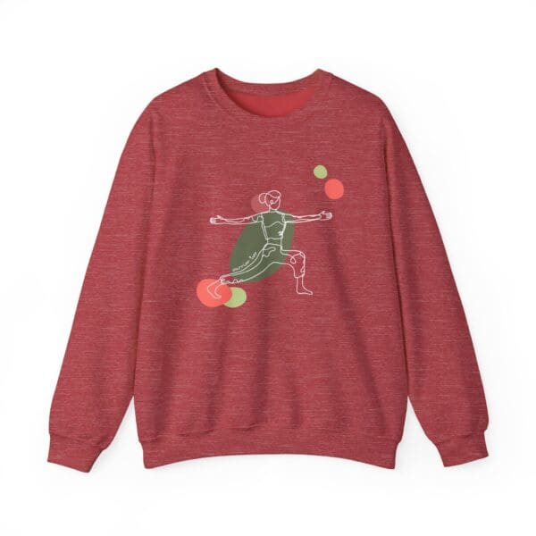 Warrior Two Pose Aesthetic Yoga Crewneck Sweatshirt - Image 3