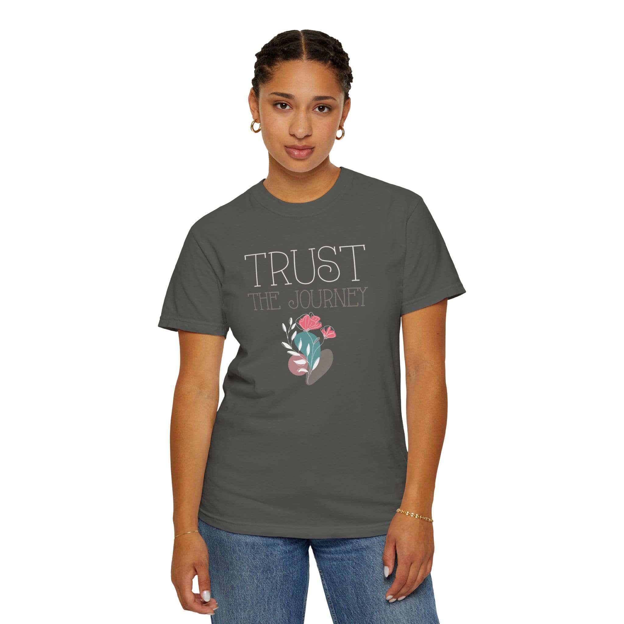 Trust the Journey Heavyweight T-Shirt - Floral Text - Image 19