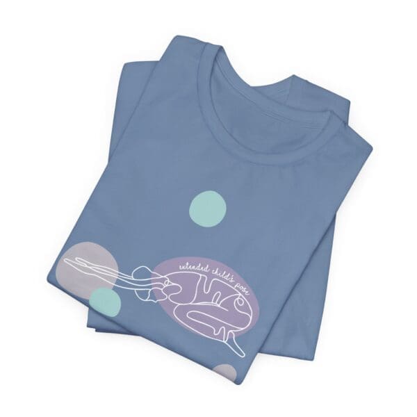 Extended Child's Pose Aesthetic Yoga Lightweight Tee, Light Lines - Image 21