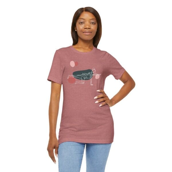Bird Dog Pose Aesthetic Yoga Lightweight T-Shirt - Light Lines - Image 15