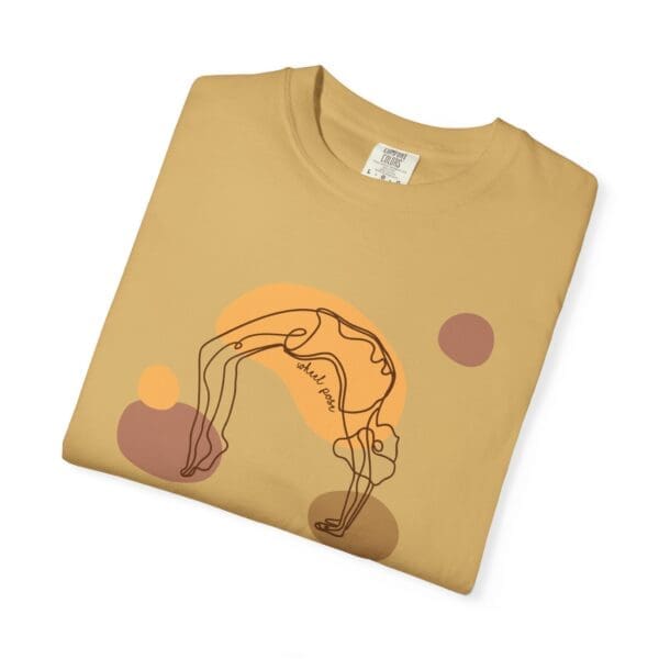 Wheel Pose Aesthetic Yoga Heavyweight T-Shirt - Dark Lines - Image 13
