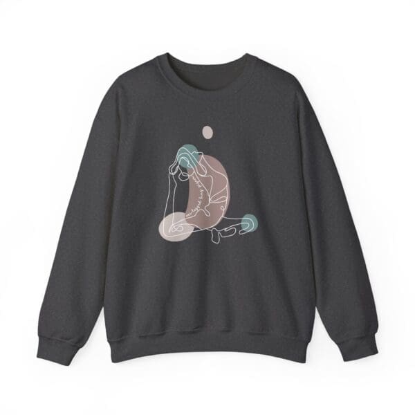 One-Legged King Pigeon Pose Aesthetic Yoga Crewneck Sweatshirt - Image 16