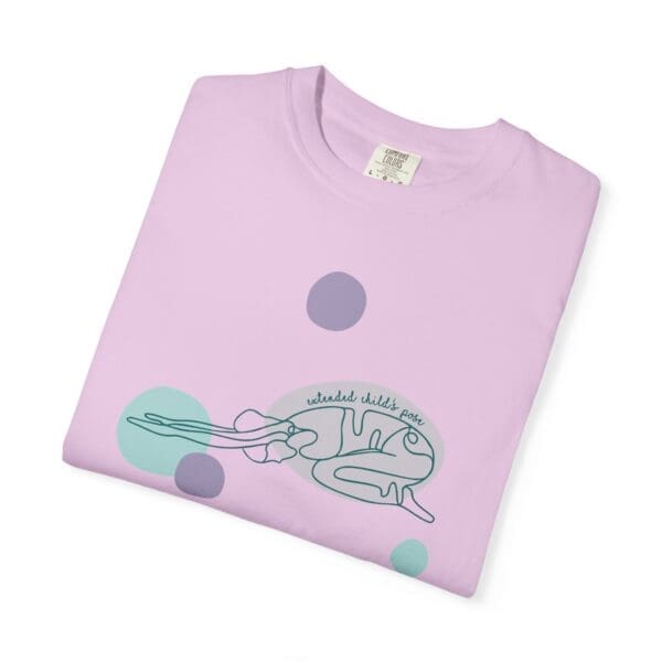 Extended Child's Pose Aesthetic Yoga Heavyweight Tee, Dark Lines - Image 12