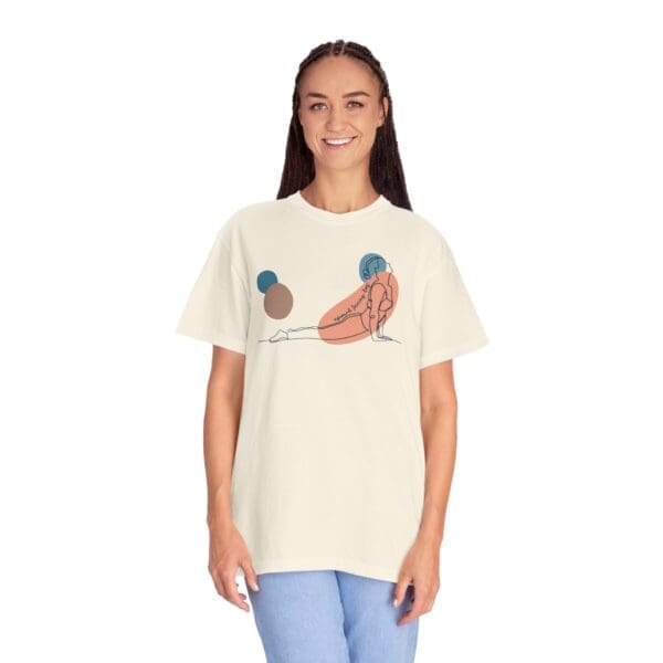 Upward Facing Dog Aesthetic Yoga Heavyweight Shirt - Dark Lines - Image 11