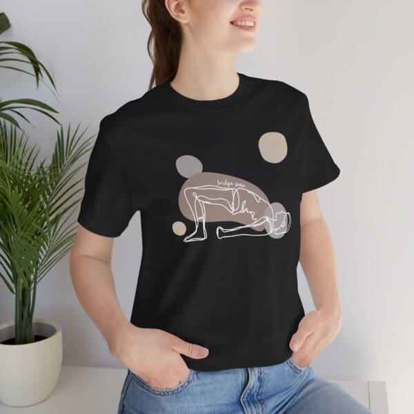 Bridge Pose Aesthetic Yoga Lightweight T-Shirt - Light Lines - Image 15
