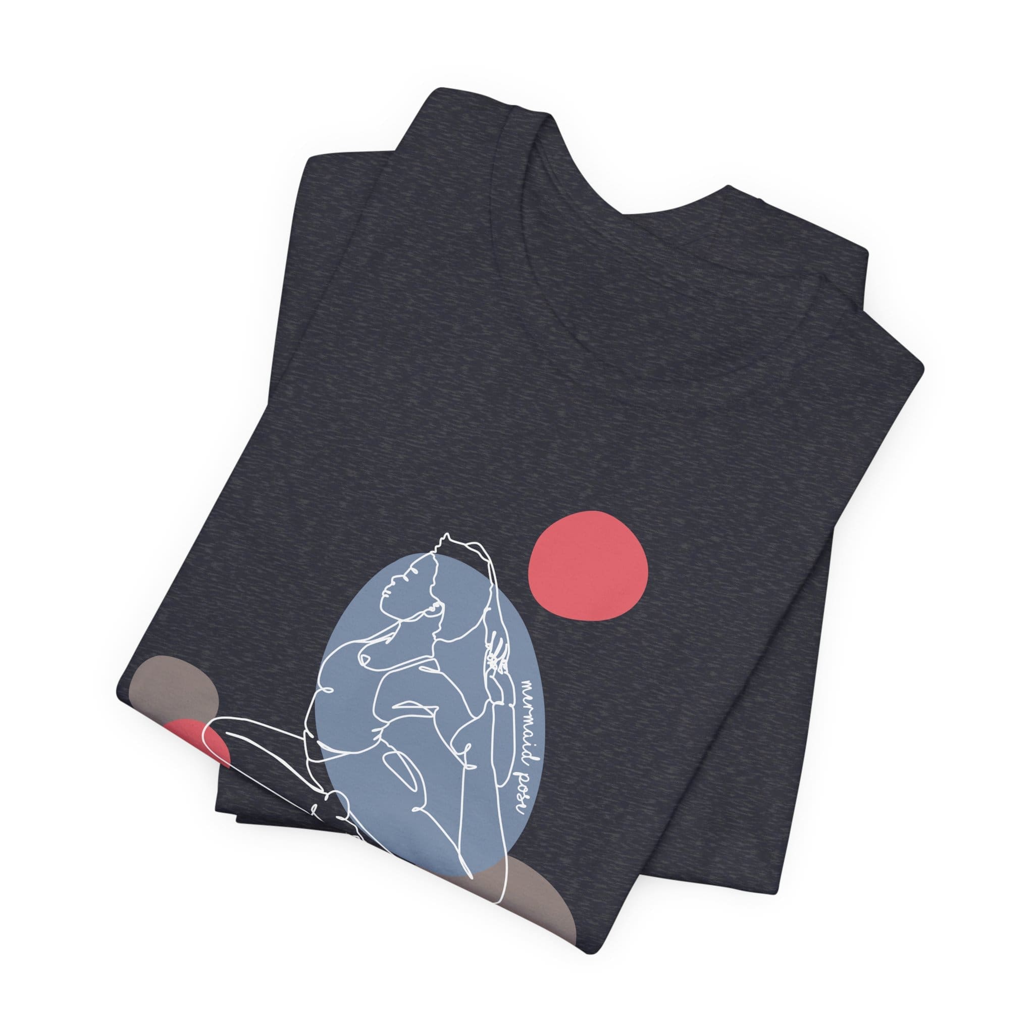 Mermaid Pose Aesthetic Yoga Lightweight T-Shirt - Light Lines - Image 17