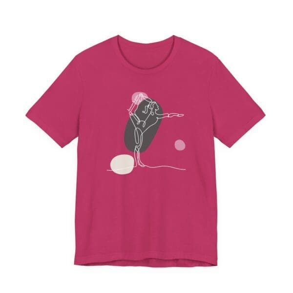 Dancer's Pose Aesthetic Yoga Lightweight T-Shirt - Light Lines - Image 3
