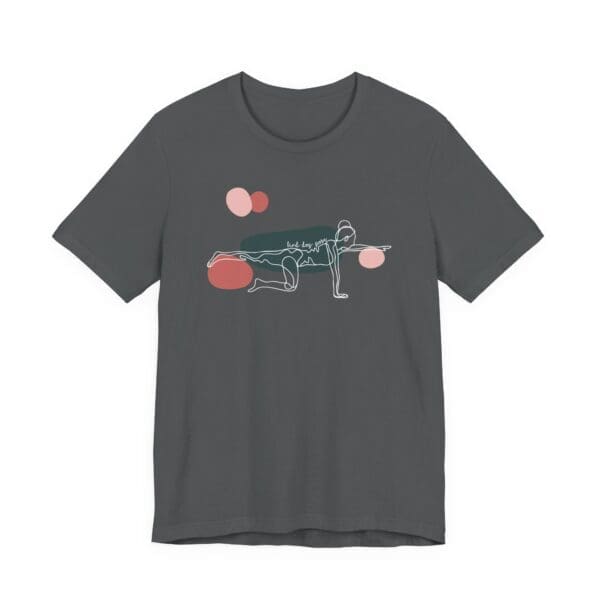 Bird Dog Pose Aesthetic Yoga Lightweight T-Shirt - Light Lines - Image 7