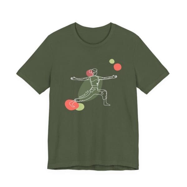 Warrior Two Pose Aesthetic Yoga Lightweight T-Shirt - Light Lines - Image 3