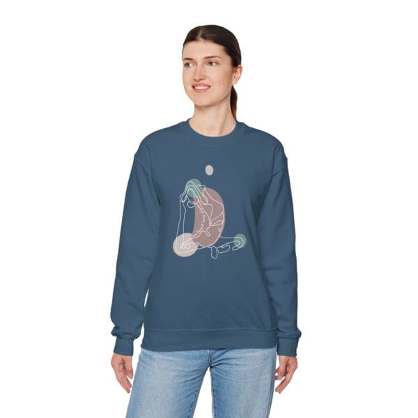 One-Legged King Pigeon Pose Aesthetic Yoga Crewneck Sweatshirt - Image 23