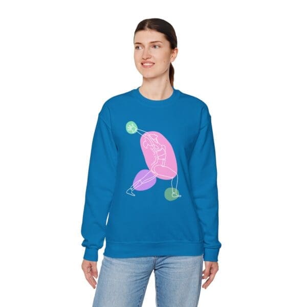 Crescent Lunge Pose Aesthetic Yoga Crewneck Sweatshirt - Image 6