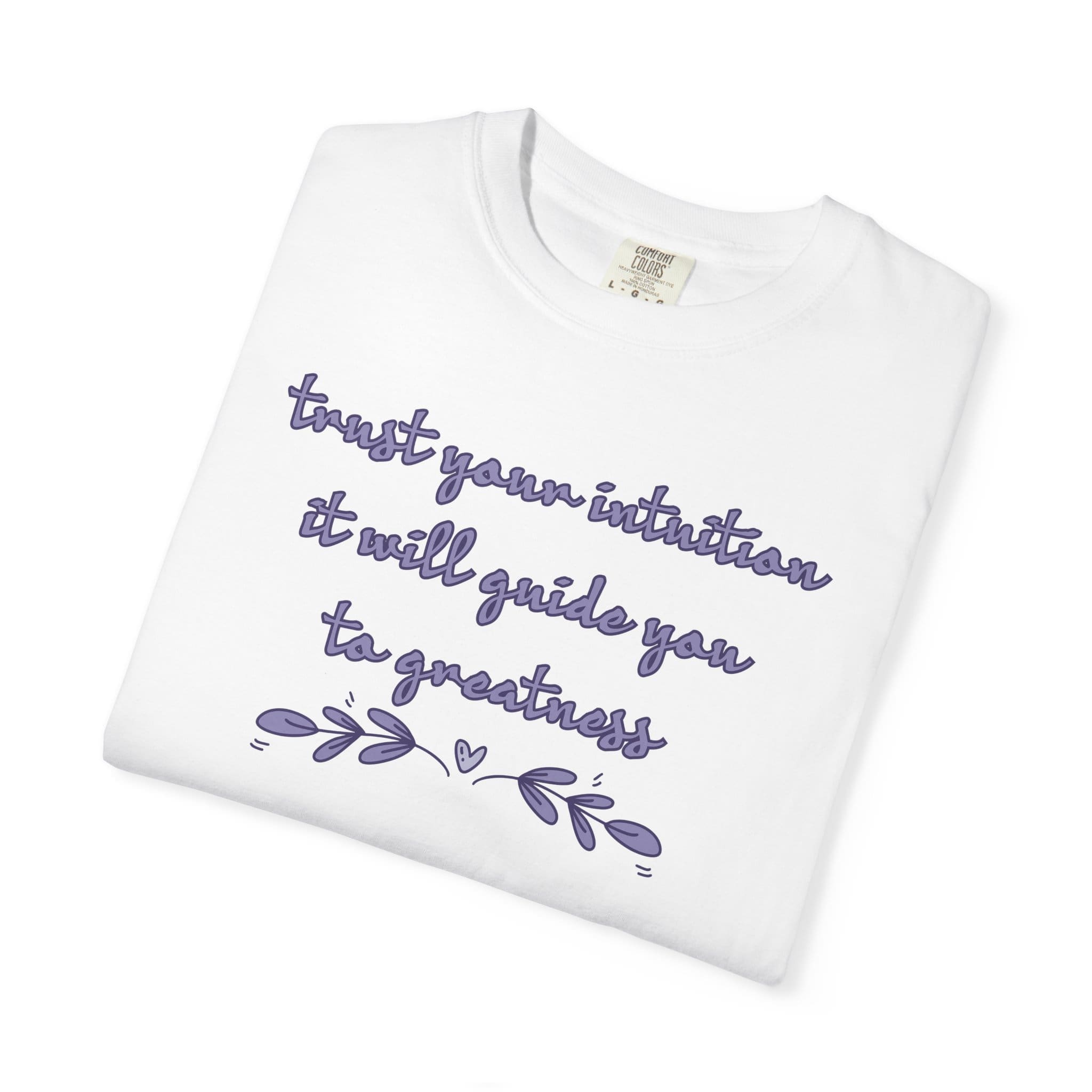 Trust Your Intuition Heavyweight T-Shirt - Floral Text - Image 9