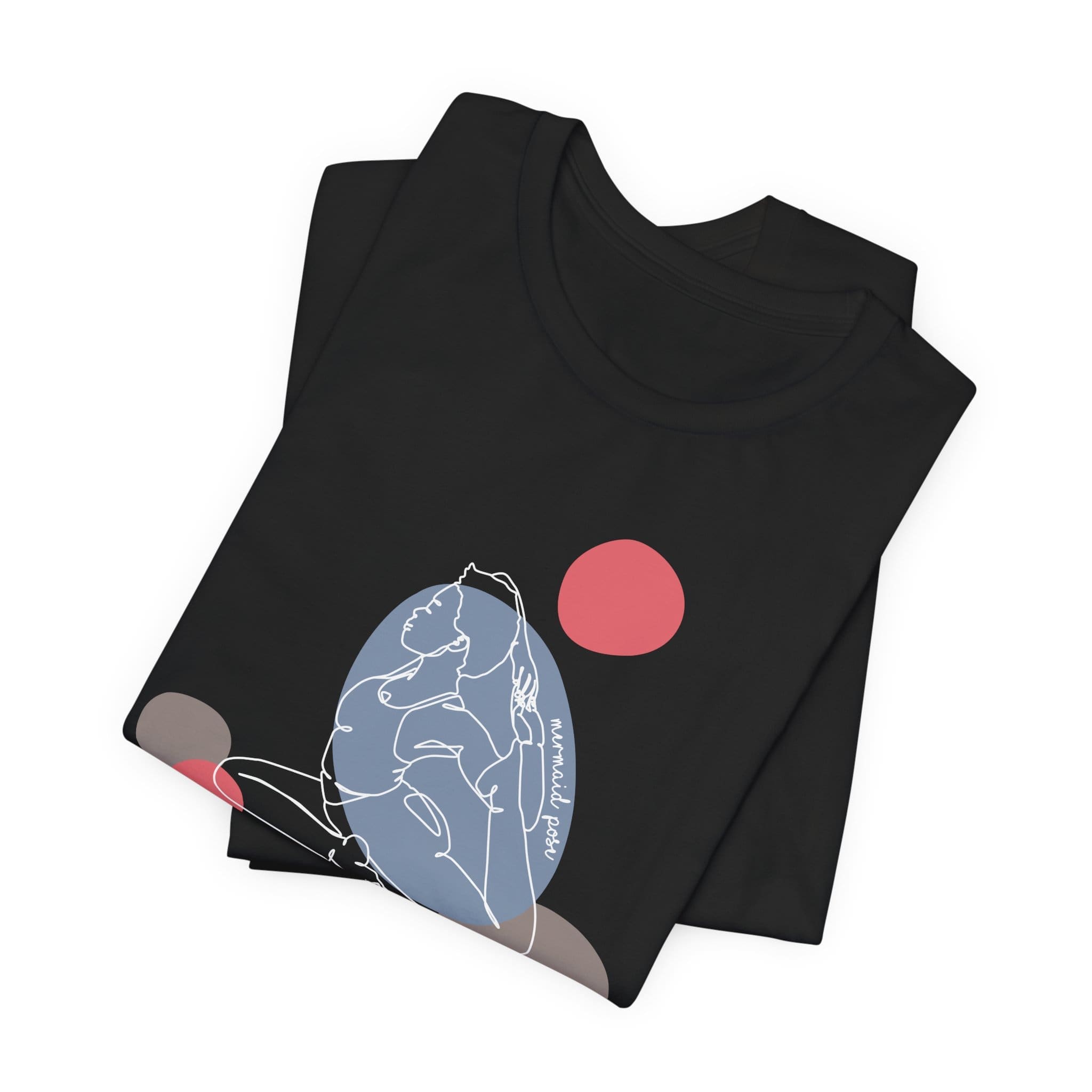 Mermaid Pose Aesthetic Yoga Lightweight T-Shirt - Light Lines - Image 13