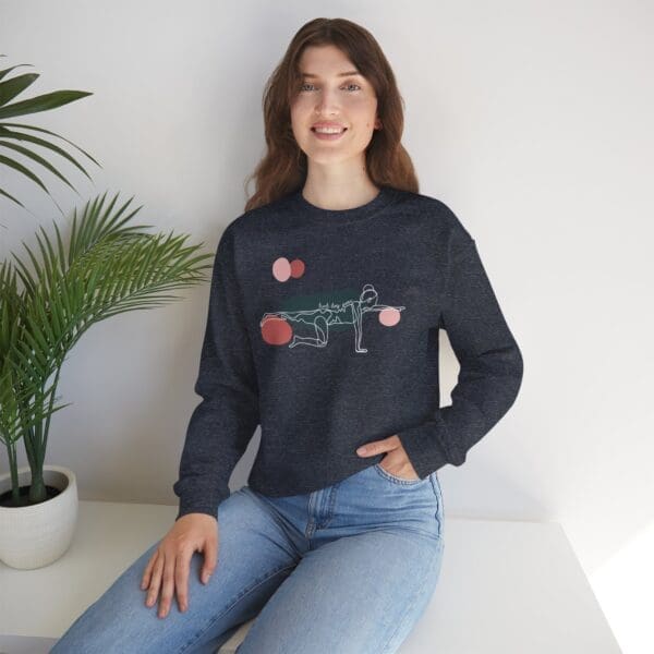 Bird Dog Pose Aesthetic Yoga Crewneck Sweatshirt - Image 9