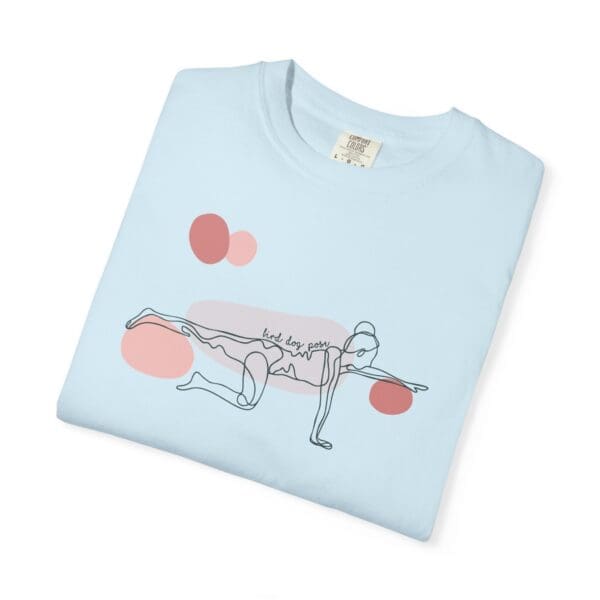 Bird Dog Pose Aesthetic Yoga Heavyweight T-Shirt - Dark Lines - Image 13