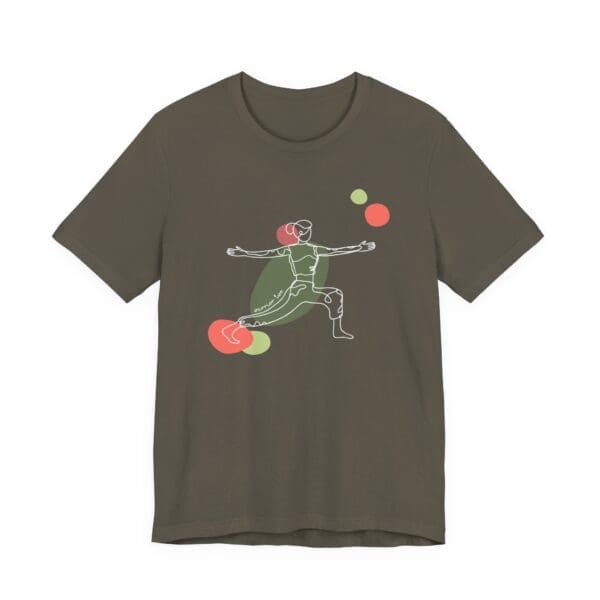 Warrior Two Pose Aesthetic Yoga Lightweight T-Shirt - Light Lines - Image 7