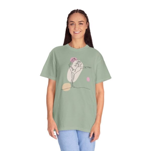 Dancer's Pose Aesthetic Yoga Heavyweight T-Shirt - Dark Lines - Image 23