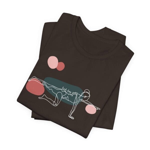 Bird Dog Pose Aesthetic Yoga Lightweight T-Shirt - Light Lines - Image 21
