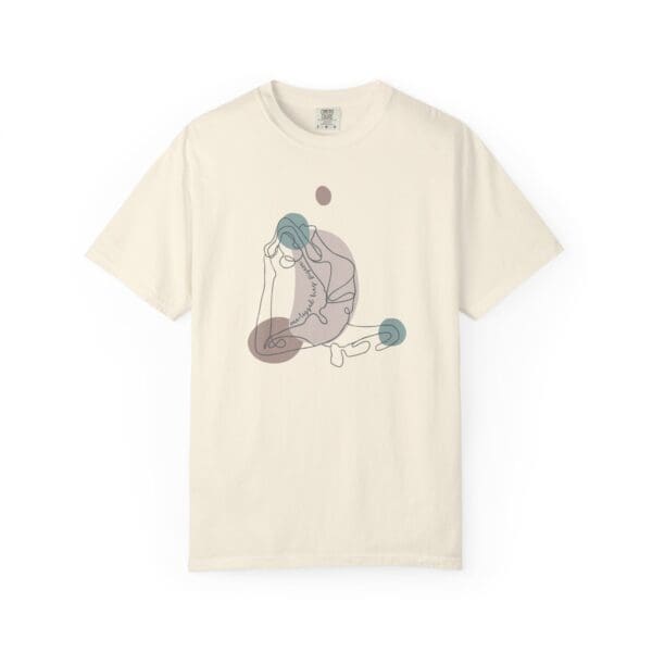 One-Legged King Pigeon Aesthetic Yoga Heavyweight Tee-Dark Lines - Image 7