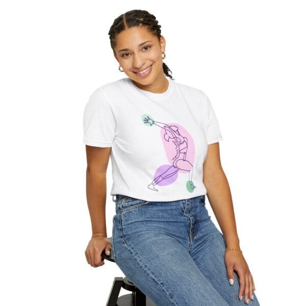 Crescent Lunge Aesthetic Yoga Heavyweight T-Shirt - Dark Lines - Image 6
