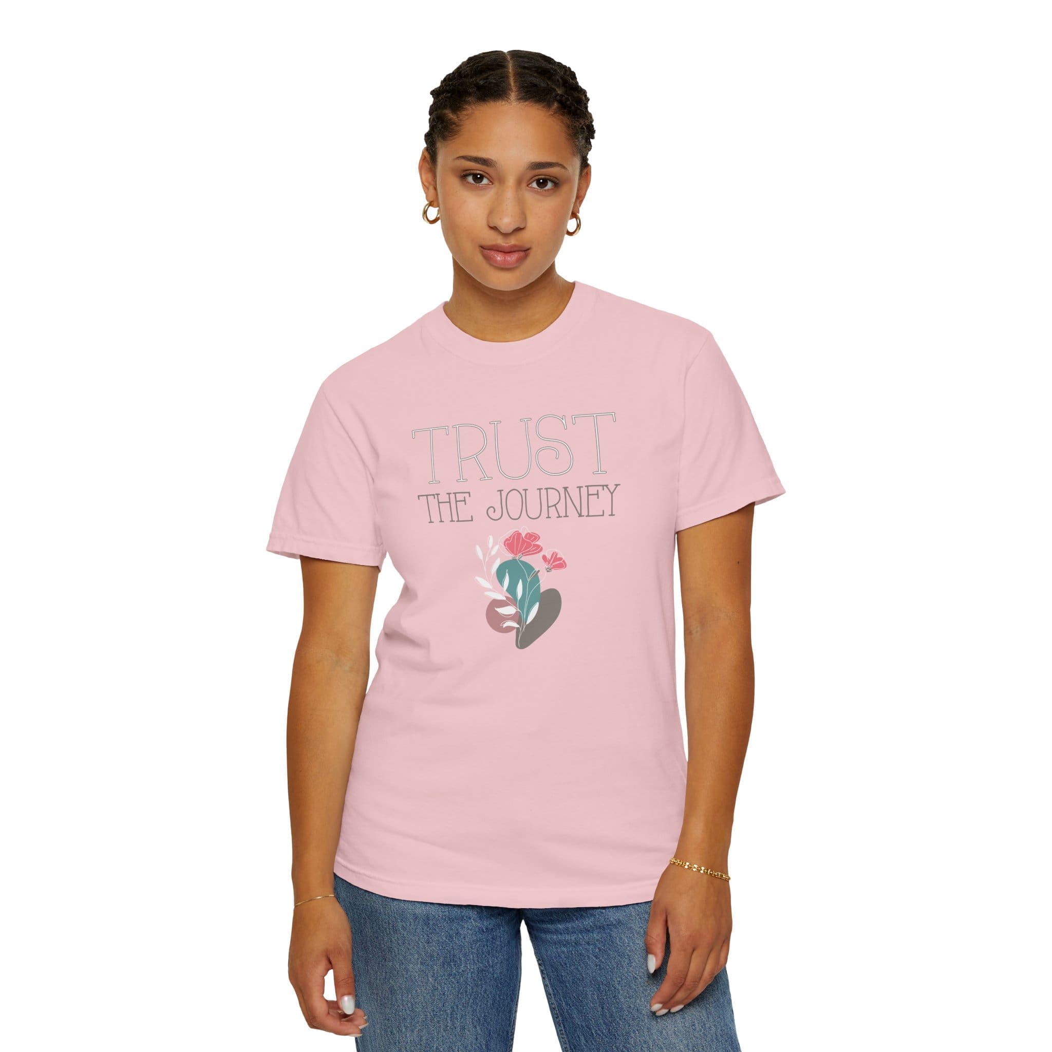 Trust the Journey Heavyweight T-Shirt - Floral Text - Image 6