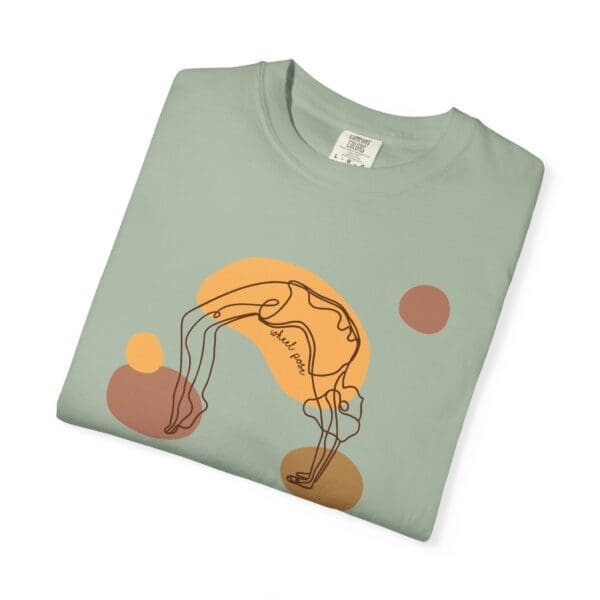 Wheel Pose Aesthetic Yoga Heavyweight T-Shirt - Dark Lines - Image 17