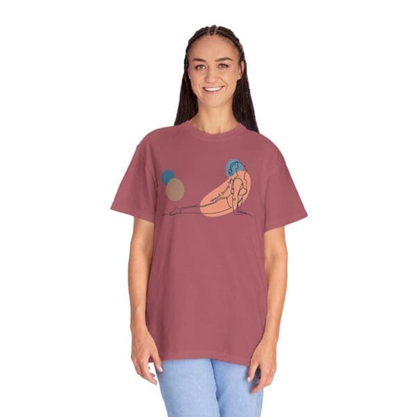 Upward Facing Dog Aesthetic Yoga Heavyweight Shirt - Dark Lines - Image 23