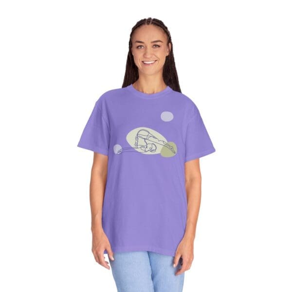 Plow Pose Aesthetic Yoga Heavyweight T-Shirt - Dark Lines - Image 23