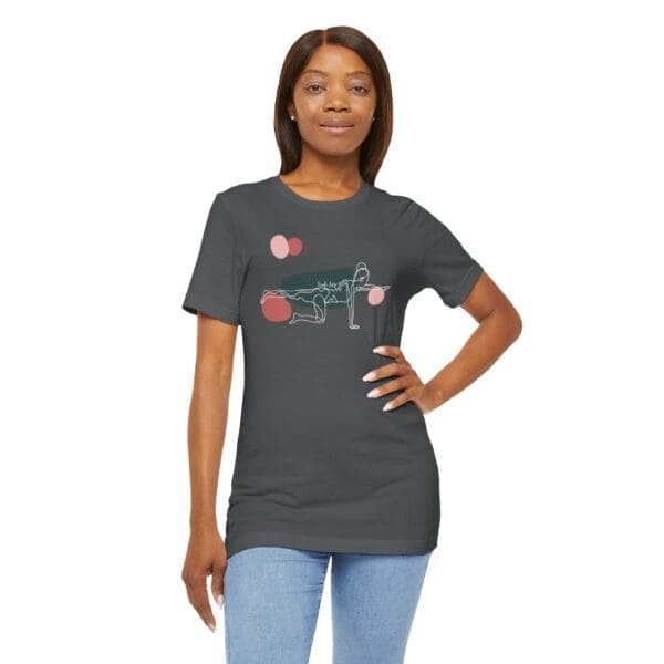 Bird Dog Pose Aesthetic Yoga Lightweight T-Shirt - Light Lines - Image 11