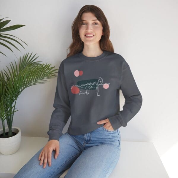 Bird Dog Pose Aesthetic Yoga Crewneck Sweatshirt - Image 23