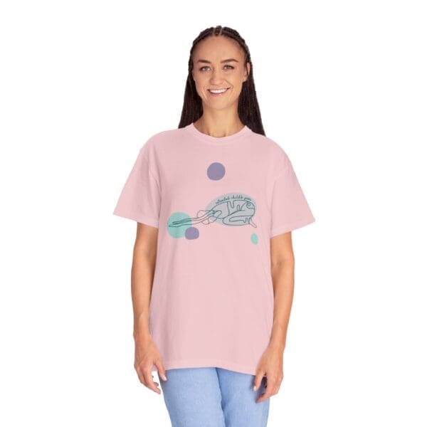 Extended Child's Pose Aesthetic Yoga Heavyweight Tee, Dark Lines - Image 23