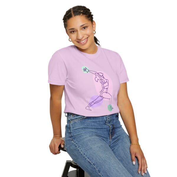 Crescent Lunge Aesthetic Yoga Heavyweight T-Shirt - Dark Lines - Image 14